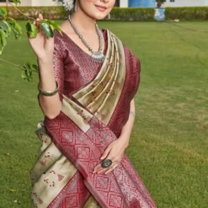 Home jivika petite cotton silk saree | woven designer saree with running blouse