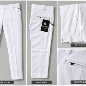 white ankle fit trousers gallery