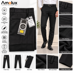 Home mens black formal trouser