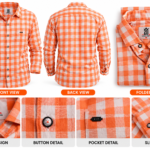 orange white check shirt 001