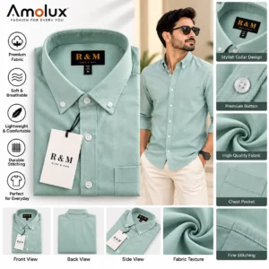 Home rm mens light grey formal shirt