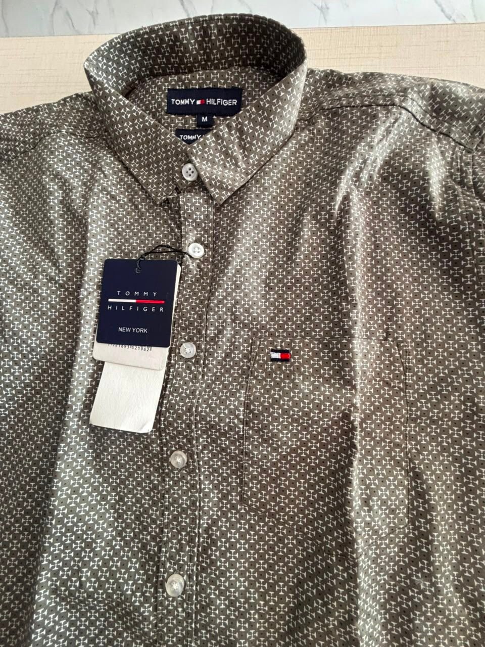tommy hilfiger mens brown pattern shirt 01 tommy hilfiger mens brown pattern shirt 01